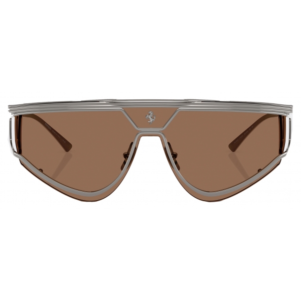 Ferrari - Ferrari Limited Edition Shield Sunglasses in Satin Metal with Brown Lens - Sunglasses - Ferrari