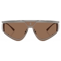 Ferrari - Ferrari Limited Edition Shield Sunglasses in Satin Metal with Brown Lens - Sunglasses - Ferrari