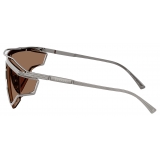 Ferrari - Ferrari Limited Edition Shield Sunglasses in Satin Metal with Brown Lens - Sunglasses - Ferrari