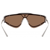 Ferrari - Ferrari Limited Edition Shield Sunglasses in Satin Metal with Brown Lens - Sunglasses - Ferrari