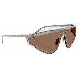 Ferrari - Ferrari Limited Edition Shield Sunglasses in Satin Metal with Brown Lens - Sunglasses - Ferrari