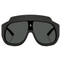 Ferrari - Black Ferrari Limited Edition Shield Sunglasses in Injected Material and Leather with Dark Grey Lens