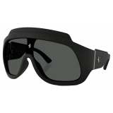 Ferrari - Black Ferrari Limited Edition Shield Sunglasses in Injected Material and Leather with Dark Grey Lens