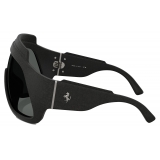 Ferrari - Black Ferrari Limited Edition Shield Sunglasses in Injected Material and Leather with Dark Grey Lens