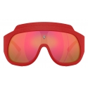 Ferrari - Red Ferrari Limited Edition Shield Sunglasses in Injected Material and Leather with Red Mirror