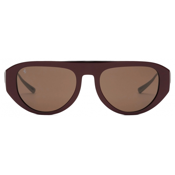 Ferrari - Ferrari Sunglasses in Iridescent Burgundy Acetate with Brown Lens - Sunglasses - Ferrari Eyewear