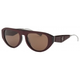 Ferrari - Ferrari Sunglasses in Iridescent Burgundy Acetate with Brown Lens - Sunglasses - Ferrari Eyewear