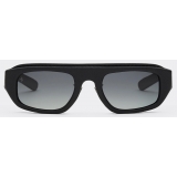 Ferrari - Black Ferrari Sunglasses in Acetate and Leather with Polarised Grey Gradient Lens - Sunglasses