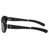 Ferrari - Black Ferrari Sunglasses in Acetate and Leather with Polarised Grey Gradient Lens - Sunglasses