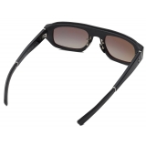 Ferrari - Black Ferrari Sunglasses in Acetate and Leather with Polarised Grey Gradient Lens - Sunglasses