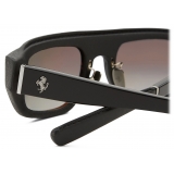 Ferrari - Black Ferrari Sunglasses in Acetate and Leather with Polarised Grey Gradient Lens - Sunglasses