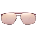 Ferrari - Ferrari Sunglasses in Burgundy Metal with Rose Gold Mirror Lens - Sunglasses - Ferrari Eyewear