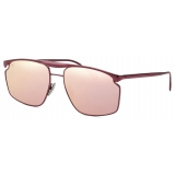 Ferrari - Ferrari Sunglasses in Burgundy Metal with Rose Gold Mirror Lens - Sunglasses - Ferrari Eyewear