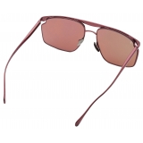 Ferrari - Ferrari Sunglasses in Burgundy Metal with Rose Gold Mirror Lens - Sunglasses - Ferrari Eyewear