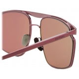 Ferrari - Ferrari Sunglasses in Burgundy Metal with Rose Gold Mirror Lens - Sunglasses - Ferrari Eyewear