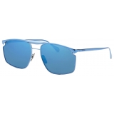 Ferrari - Ferrari Sunglasses in Blue Metal with Blue Mirror Lenses - Sunglasses - Ferrari Eyewear