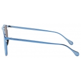 Ferrari - Ferrari Sunglasses in Blue Metal with Blue Mirror Lenses - Sunglasses - Ferrari Eyewear