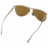 Ferrari - Ferrari Sunglasses in Gold-Tone Metal with Gold Mirror Lens - Sunglasses - Ferrari Eyewear