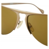 Ferrari - Ferrari Sunglasses in Gold-Tone Metal with Gold Mirror Lens - Sunglasses - Ferrari Eyewear