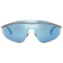 Ferrari - Ferrari Shield Sunglasses in Gunmetal Grey with Blue Mirror Lens - Sunglasses - Ferrari Eyewear