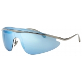 Ferrari - Ferrari Shield Sunglasses in Gunmetal Grey with Blue Mirror Lens - Sunglasses - Ferrari Eyewear