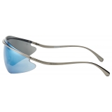 Ferrari - Ferrari Shield Sunglasses in Gunmetal Grey with Blue Mirror Lens - Sunglasses - Ferrari Eyewear