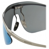 Ferrari - Ferrari Shield Sunglasses in Gunmetal Grey with Blue Mirror Lens - Sunglasses - Ferrari Eyewear