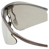 Ferrari - Ferrari Shield Sunglasses in Grey Metal with Silver Mirror Lens - Sunglasses - Ferrari Eyewear