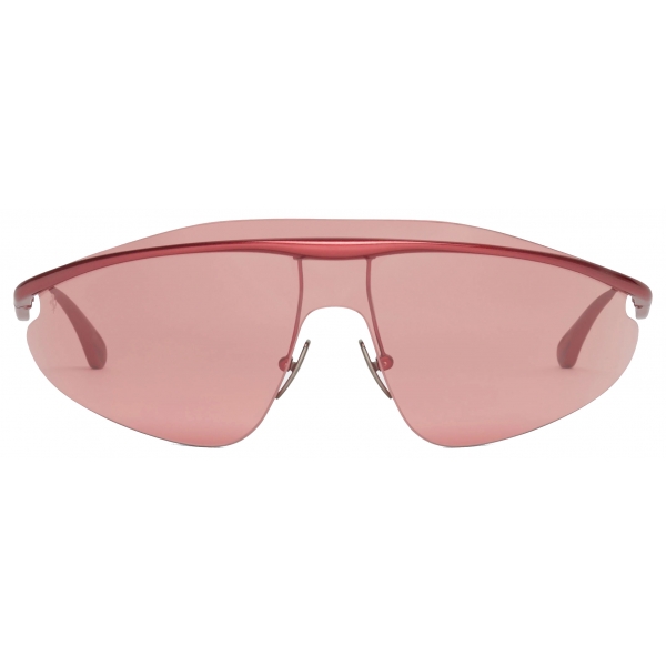 Ferrari - Ferrari Shield Sunglasses in Red Metal with Red Lens - Sunglasses - Ferrari Eyewear