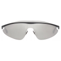 Ferrari - Ferrari Shield Sunglasses in Black Metal with Silver Mirror Lens - Sunglasses - Ferrari Eyewear