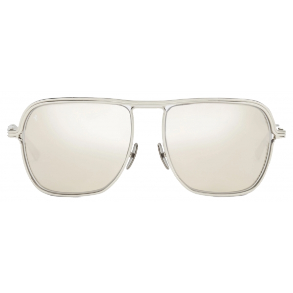 Ferrari - Ferrari Sunglasses in Titanium with White Gold Mirror Lens - Sunglasses - Ferrari Eyewear