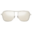 Ferrari - Ferrari Sunglasses in Titanium with White Gold Mirror Lens - Sunglasses - Ferrari Eyewear