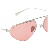 Ferrari - Ferrari Sunglasses in Silver-Tone Titanium with Red Lenses - Sunglasses - Ferrari Eyewear