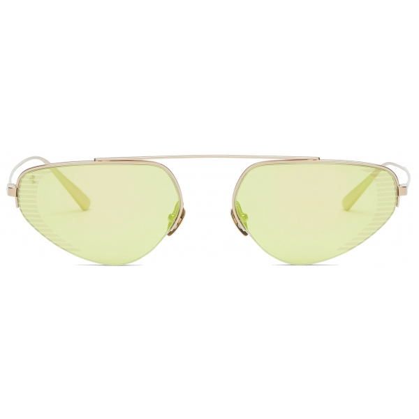 Ferrari - Ferrari Sunglasses in Gold-Tone Titanium with Green Mirror Lenses - Sunglasses - Ferrari Eyewear