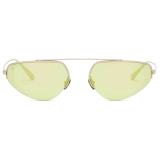 Ferrari - Ferrari Sunglasses in Gold-Tone Titanium with Green Mirror Lenses - Sunglasses - Ferrari Eyewear