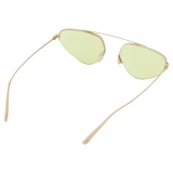 Ferrari - Ferrari Sunglasses in Gold-Tone Titanium with Green Mirror Lenses - Sunglasses - Ferrari Eyewear