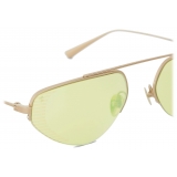 Ferrari - Ferrari Sunglasses in Gold-Tone Titanium with Green Mirror Lenses - Sunglasses - Ferrari Eyewear