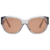 Ferrari - Ferrari Sunglasses in Transparent Grey Acetate with Brown Lenses - Sunglasses - Ferrari Eyewear