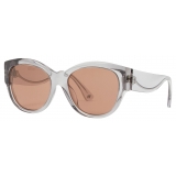 Ferrari - Ferrari Sunglasses in Transparent Grey Acetate with Brown Lenses - Sunglasses - Ferrari Eyewear