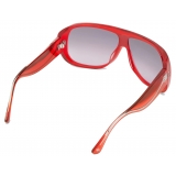 Ferrari - Occhiale da Sole Ferrari in Acetato Rosso Trasparente con Lenti Rosa Sfumate Rosse - Occhiali