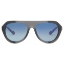 Ferrari - Ferrari Matt Grey Sunglasses with Leather Details and Polarised Lenses - Sunglasses - Ferrari Eyewear