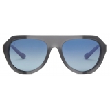 Ferrari - Ferrari Matt Grey Sunglasses with Leather Details and Polarised Lenses - Sunglasses - Ferrari Eyewear