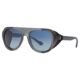 Ferrari - Ferrari Matt Grey Sunglasses with Leather Details and Polarised Lenses - Sunglasses - Ferrari Eyewear