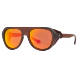 Ferrari - Ferrari Brown Sunglasses with Leather Details and Polarised Mirror Lenses - Sunglasses - Ferrari