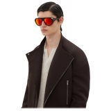 Ferrari - Ferrari Brown Sunglasses with Leather Details and Polarised Mirror Lenses - Sunglasses - Ferrari