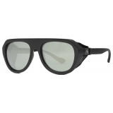 Ferrari - Ferrari Black Sunglasses with Leather Details and Polarised Mirror Lenses - Sunglasses - Ferrari