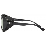 Ferrari - Ferrari Black Sunglasses with Leather Details and Polarised Mirror Lenses - Sunglasses - Ferrari