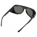 Ferrari - Ferrari Black Sunglasses with Leather Details and Polarised Mirror Lenses - Sunglasses - Ferrari