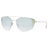 Ferrari - Ferrari Sunglasses in Silver Titanium with Gradient Green Mirror Lenses - Sunglasses - Ferrari Eyewear