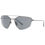 Ferrari - Ferrari Sunglasses in Silver Titanium with Gradient Green Mirror Lenses - Sunglasses - Ferrari Eyewear